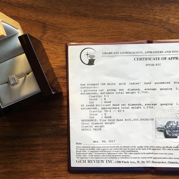 BRAND NEW Stunning 18K White Gold Halo Diamond Engagement Ring. Princess Cut. - Picture 9 of 13